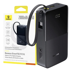 Baseus EnerFill FC51 Bipow2 Pro Power Bank 20000mAh - Black  for sale in Egypt from Games2Egypt