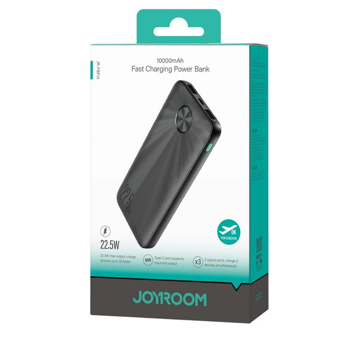جوي روم JR-PBF15 باور بانك LED سعة 10000mAh 22.5 واط - أسود  للبيع في مصر من خلال Games2Egypt