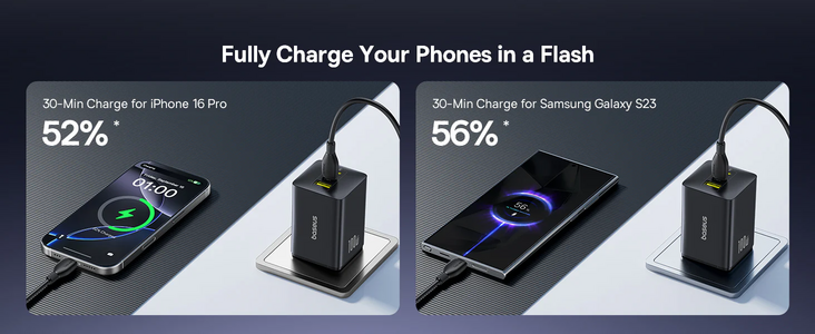باسيوس إنر فيل FE11 شاحن سريع 2× USB-C + USB-A‏ 100 واط EU - أسود  للبيع في مصر من خلال Games2Egypt