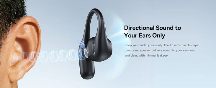 Baseus Eli 2i Fit Open-Ear TWS True Wireless Earbuds - Black  for sale in Egypt from Games2Egypt