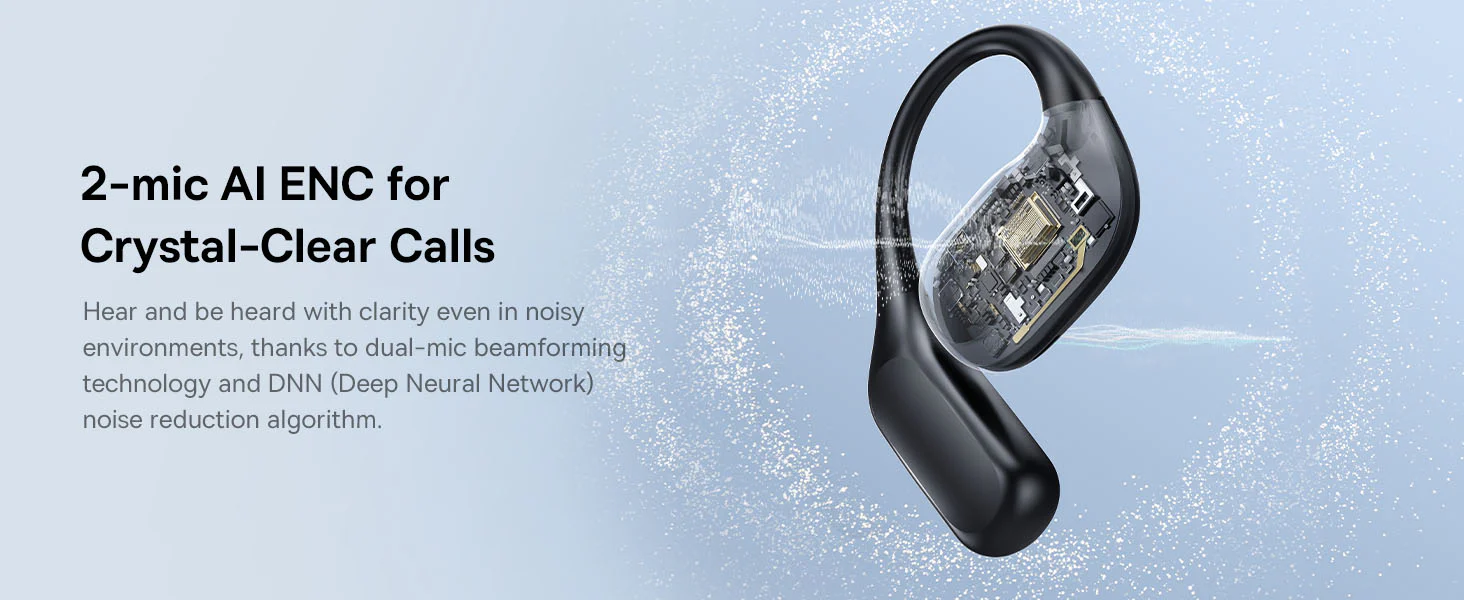 Baseus Eli 2i Fit Open-Ear TWS True Wireless Earbuds - Black  for sale in Egypt from Games2Egypt