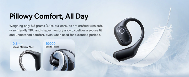 Baseus Eli 2i Fit Open-Ear TWS True Wireless Earbuds - Black  for sale in Egypt from Games2Egypt
