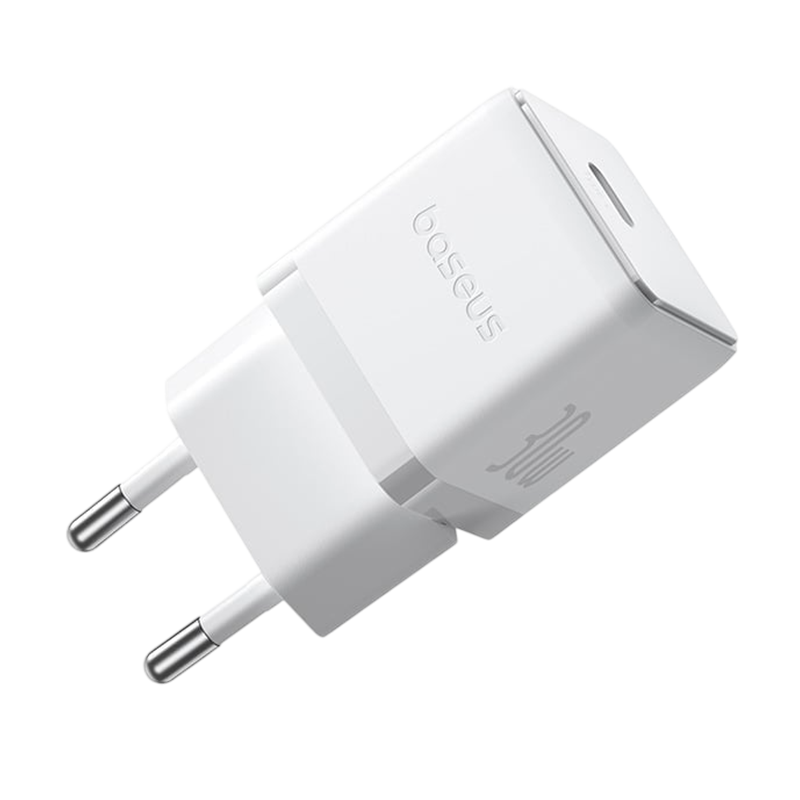 باسيوس بالم شاحن سريع 1C‏ 30 واط EU + كابل USB-C‏ 1م - مون وايت – صورة 2