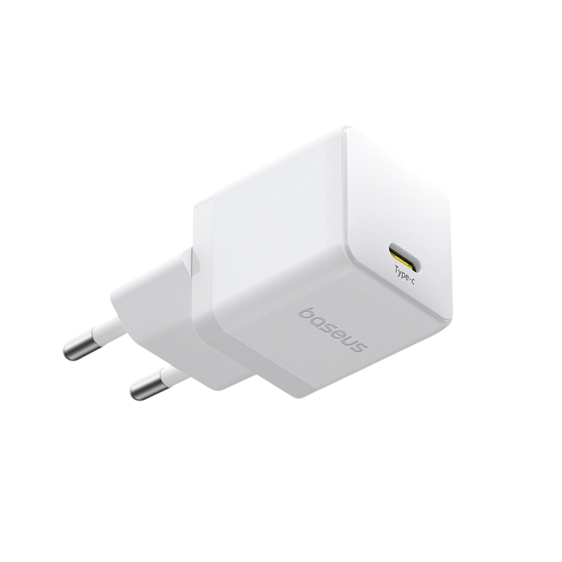 باسيوس بالم شاحن سريع 1C‏ 30 واط EU + كابل USB-C‏ 1م - مون وايت – صورة 3