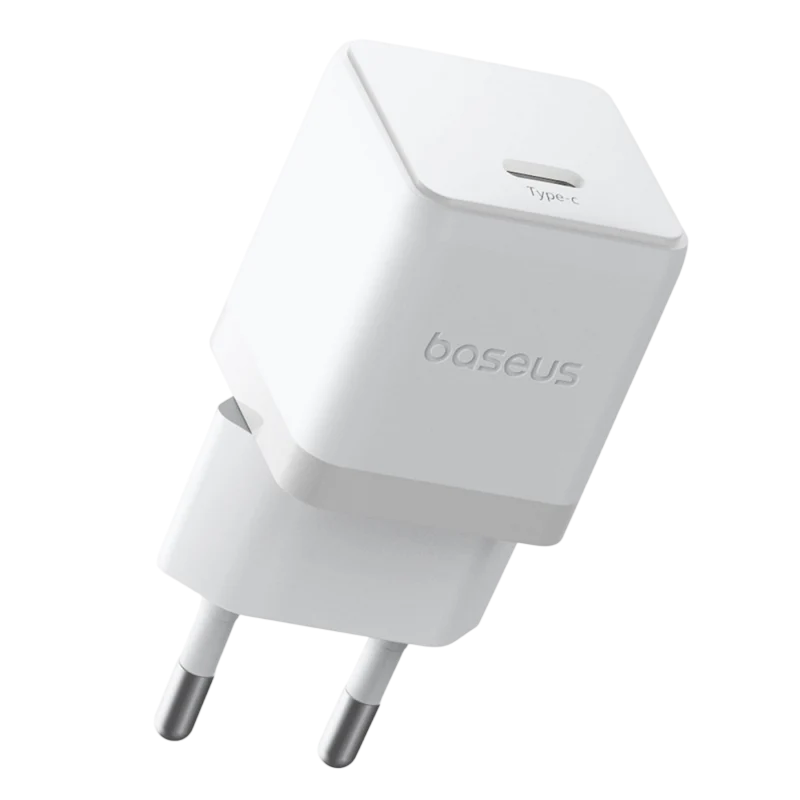 باسيوس بالم شاحن سريع 1C‏ 30 واط EU + كابل USB-C‏ 1م - مون وايت – صورة 4