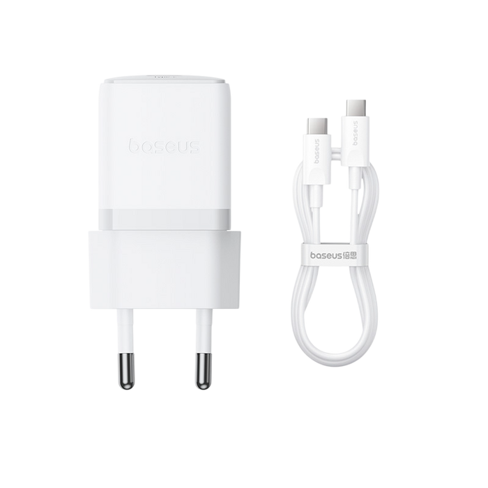 Baseus Palm Fast Charger 1C 30W EU + 1m USB-C Cable - Moon White  for sale in Egypt from Games2Egypt