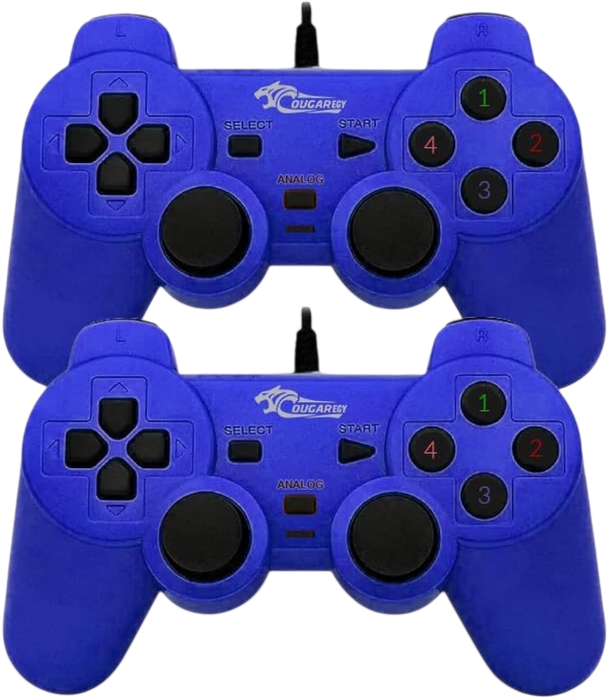 COUGAREGY 2082 USB Wired Double Controller - Blue  for sale in Egypt from Games2Egypt