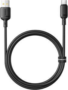 Baseus Silky USB-A to USB-C Cable 3A - 1M - Black  for sale in Egypt from Games2Egypt