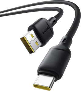 Baseus Silky USB-A to USB-C Cable 3A - 1M - Black  for sale in Egypt from Games2Egypt