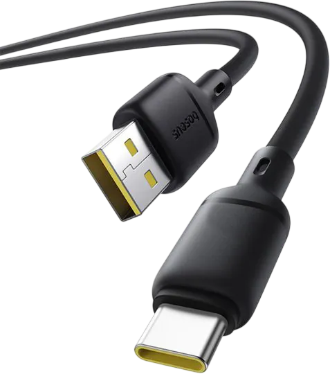 Baseus Silky USB-A to USB-C Cable 3A - 1M - Black  for sale in Egypt from Games2Egypt