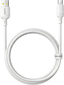 Baseus Silky USB-A to USB-C Cable 3A - 1M - White  for sale in Egypt from Games2Egypt