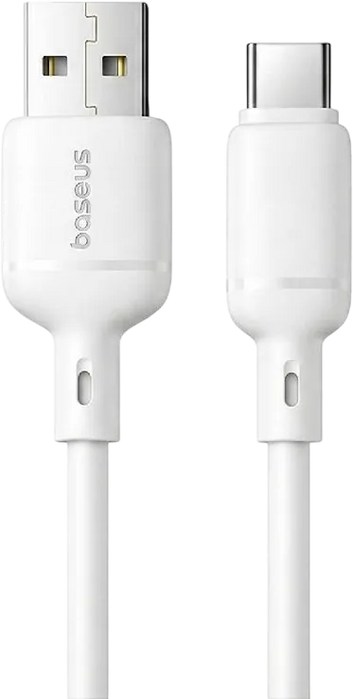 Baseus Silky USB-A to USB-C Cable 3A - 1M - White  for sale in Egypt from Games2Egypt