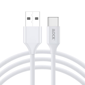 iLOCK Fast Charging & Data USB-A to Type-C Cable - 1M - White