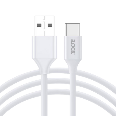 iLOCK Fast Charging & Data USB-A to Type-C Cable - 1M - White
