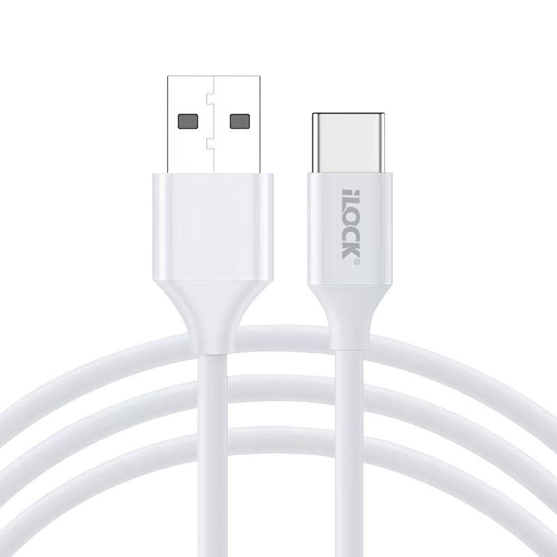 iLOCK Fast Charging & Data USB-A to Type-C Cable - 1M - White