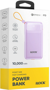آي لوك باور بانك 10000mAh شحن سريع 4 منافذ مع شاشة LED - بنفسجي  للبيع في مصر من خلال Games2Egypt