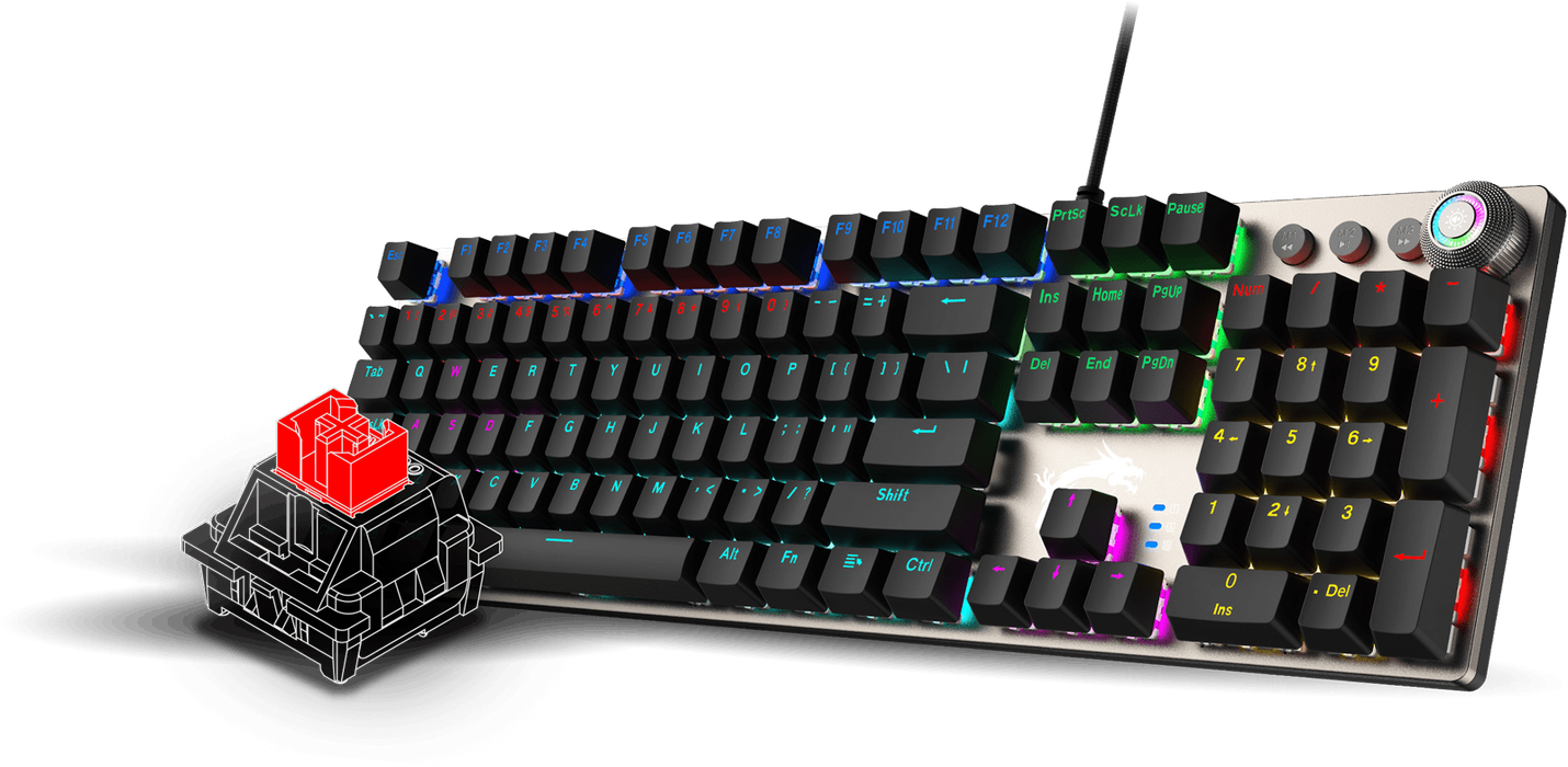 MSI FORGE GK310 Combo Mechanical Wired Gaming Keyboard Red Switch - Black  for sale in Egypt from Games2Egypt