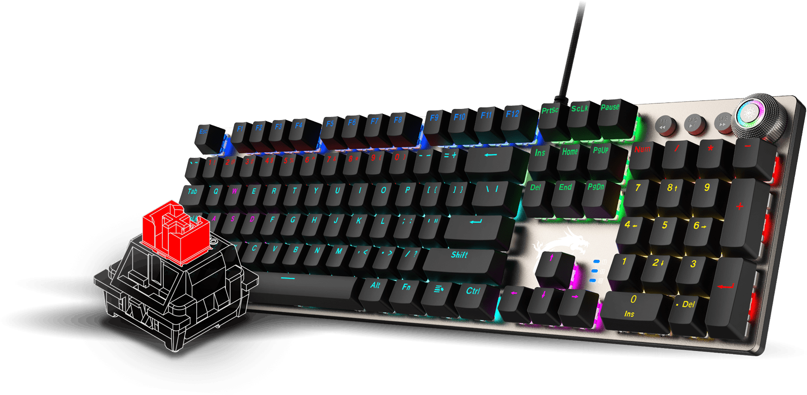 MSI FORGE GK310 Combo Mechanical Wired Gaming Keyboard Red Switch - Black – image 2