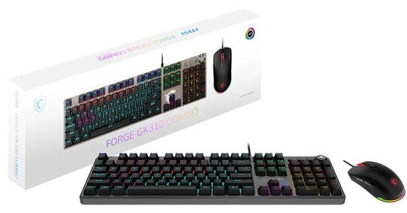 MSI FORGE GK310 Combo Mechanical Wired Gaming Keyboard Red Switch - Black  for sale in Egypt from Games2Egypt