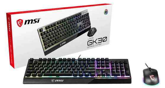 MSI VIGOR GK30 Combo RGB Wired Gaming Keyboard & Mouse - Black  for sale in Egypt from Games2Egypt