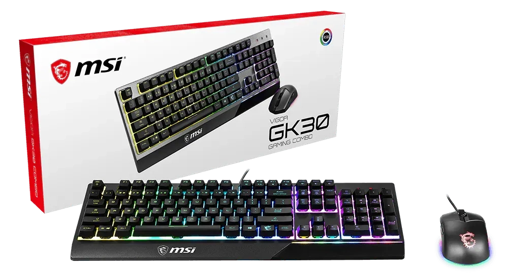 MSI VIGOR GK30 Combo RGB Wired Gaming Keyboard & Mouse - Black  for sale in Egypt from Games2Egypt