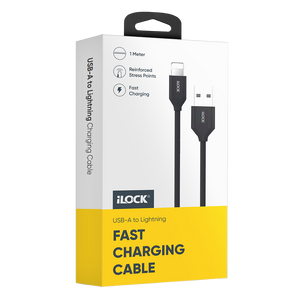 iLOCK Fast Charging & Data USB-A to Lightning Cable - 1M - Black  for sale in Egypt from Games2Egypt