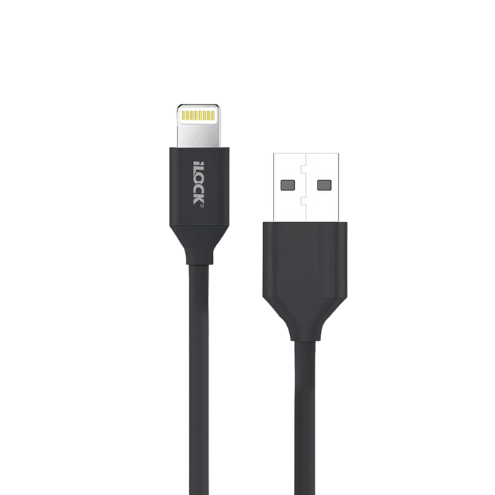 iLOCK Fast Charging & Data USB-A to Lightning Cable - 1M - Black  for sale in Egypt from Games2Egypt