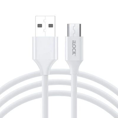 iLOCK Fast Charging & Data USB-A to Micro USB Cable - 1M - White