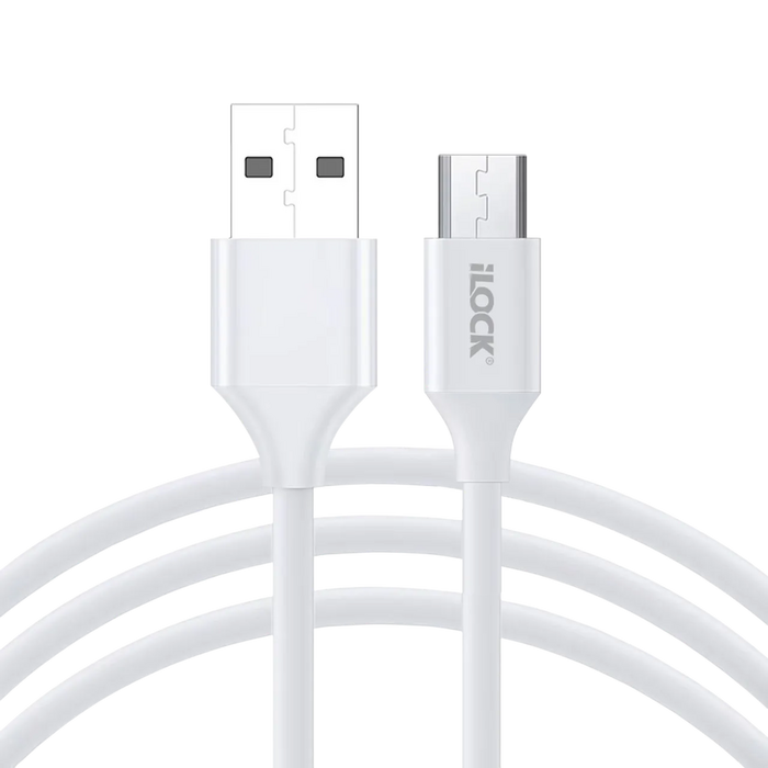 iLOCK Fast Charging & Data USB-A to Micro USB Cable - 1M - White  for sale in Egypt from Games2Egypt