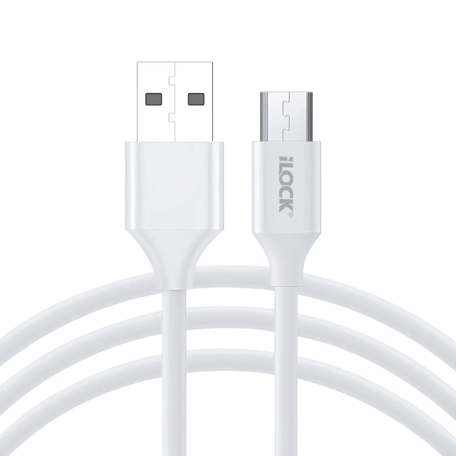 iLOCK Fast Charging & Data USB-A to Micro USB Cable - 1M - White