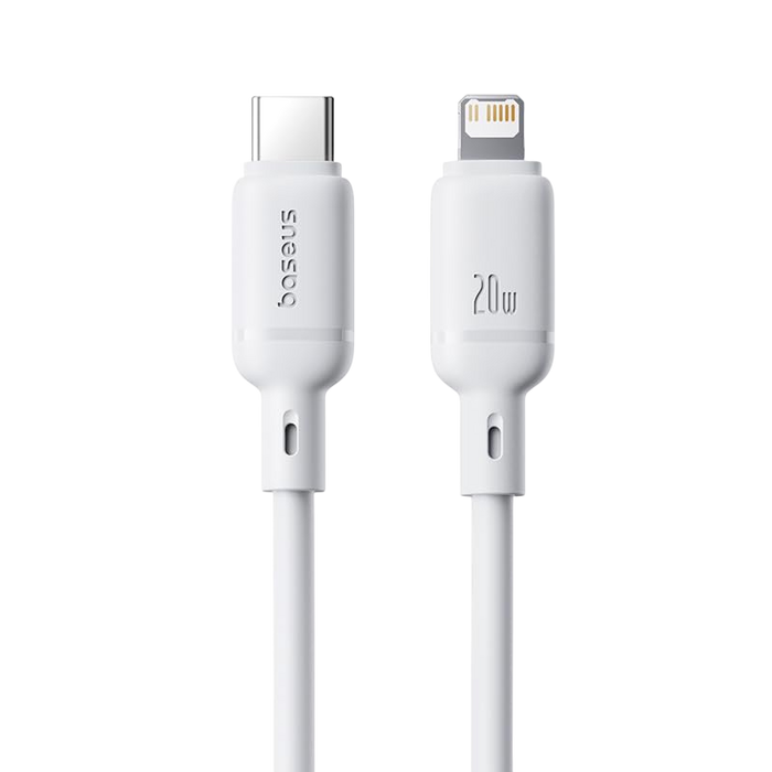 Baseus Silky Series USB-C to Lightning Cable 20W - 1M - White  for sale in Egypt from Games2Egypt