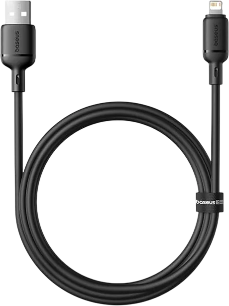 Baseus Silky Series USB-A to Lightning Cable 20W - 2M - Black  for sale in Egypt from Games2Egypt