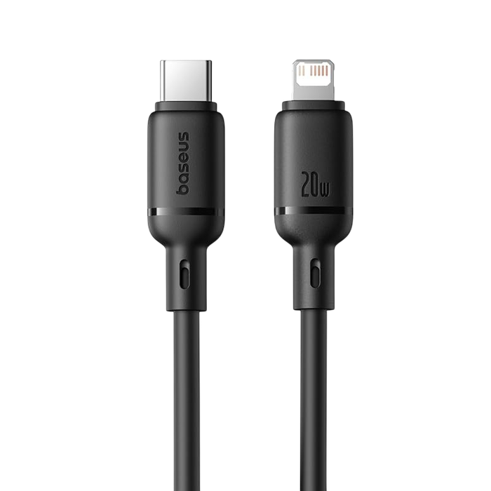 Baseus Silky Series USB-C to Lightning Cable 20W - 2M - Black  for sale in Egypt from Games2Egypt