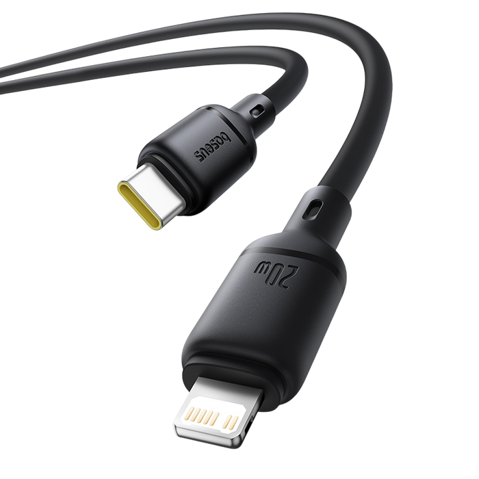 Baseus Silky Series USB-C to Lightning Cable 20W - 2M - Black  for sale in Egypt from Games2Egypt