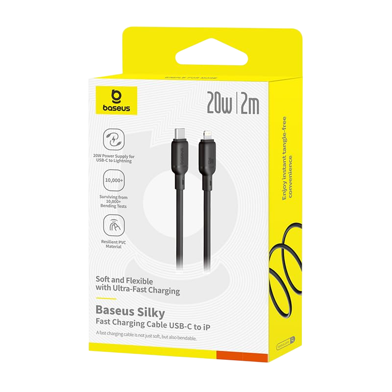 Baseus Silky Series USB-C to Lightning Cable 20W - 2M - Black – image 5