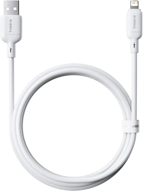 Baseus Silky Series USB-A to Lightning Cable 20W - 2M - White  for sale in Egypt from Games2Egypt
