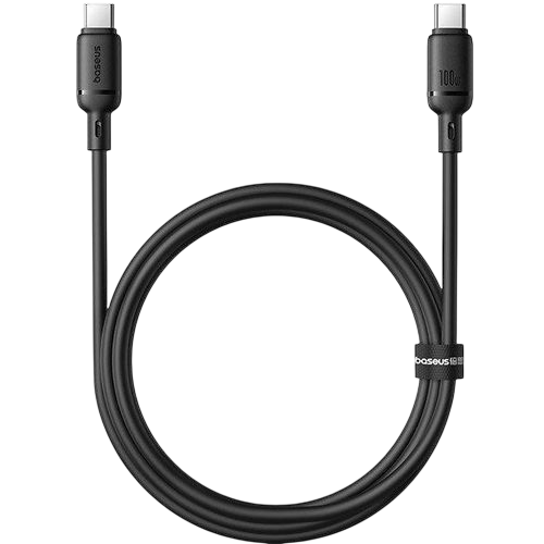 Baseus Silky Series USB-C to USB-C Cable 100W - 1M - Black  for sale in Egypt from Games2Egypt