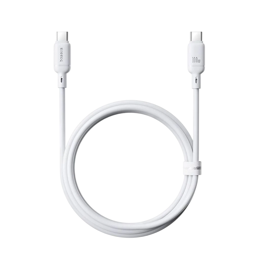 Baseus Silky Series USB-C to USB-C Cable 100W - 1M - White – image 3