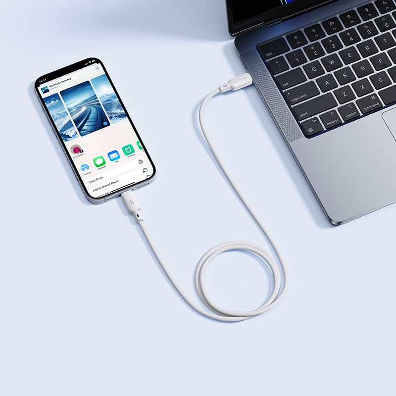 Baseus Silky Series USB-C to USB-C Cable 100W - 1M - White – image 4