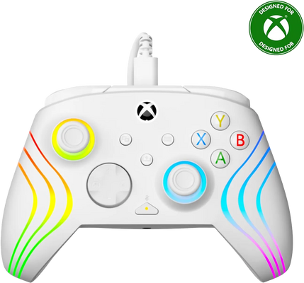 PDP Afterglow Wave Wired RGB Controller for Xbox & PC - White