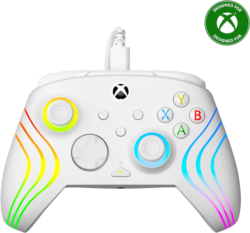 PDP Afterglow Wave Wired RGB Controller for Xbox & PC - White