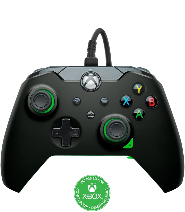 PDP Wired Xbox Controller for Series X|S, One & PC – Neon Black