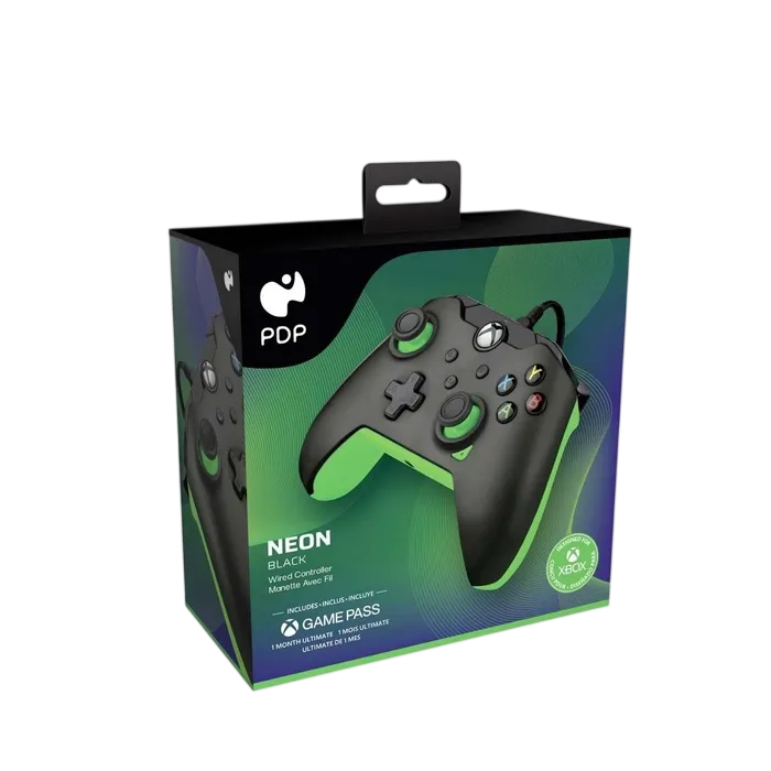 PDP Wired Xbox Controller for Series X|S, One & PC – Neon Black  for sale in Egypt from Games2Egypt