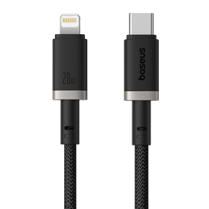 Baseus Dura USB-C to Lightning Cable 20W - 1M - Silver/Black -  for sale in Egypt from Games2Egypt