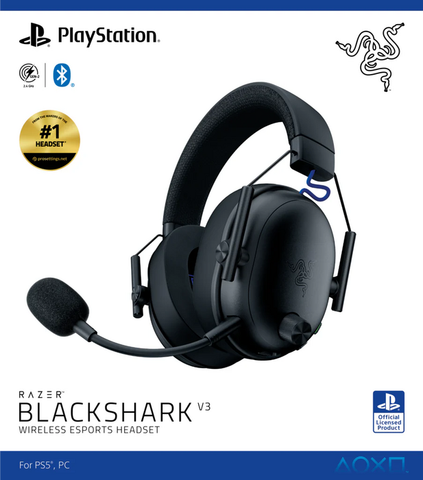 Razer BlackShark V3 for PlayStation Wireless Esports Gaming Headset - Black  for sale in Egypt from Games2Egypt