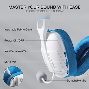 Redragon H878 SKULD Pro Wireless Gaming Headset - White & Blue  for sale in Egypt from Games2Egypt