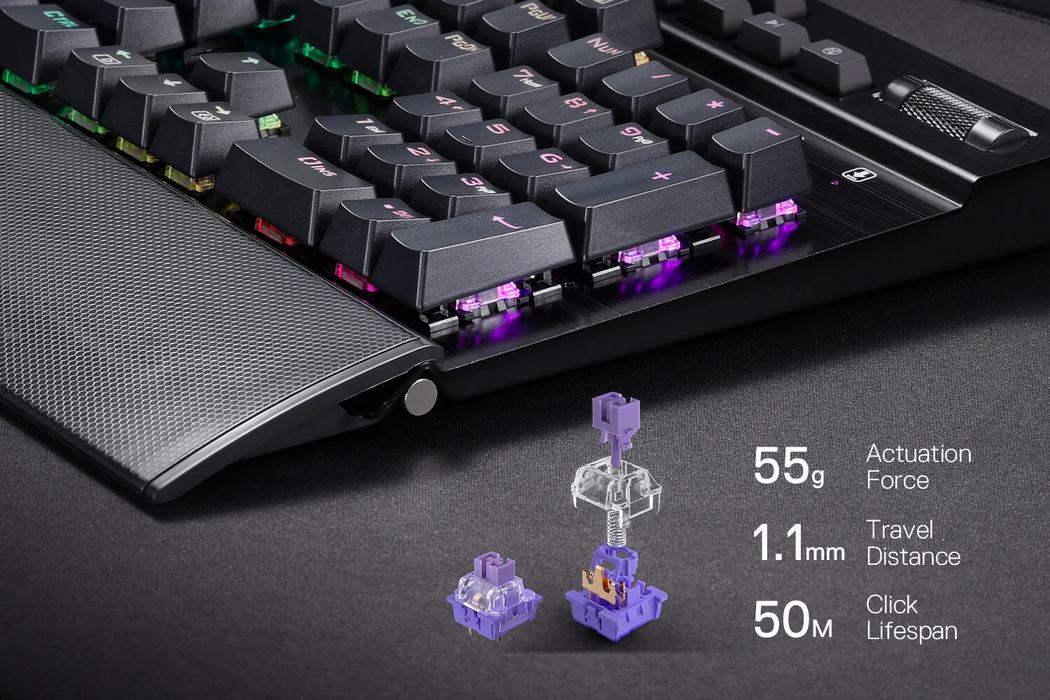 Redragon K550-1 Yama RGB Wired Gaming Keyboard Purple Switch - Black  for sale in Egypt from Games2Egypt