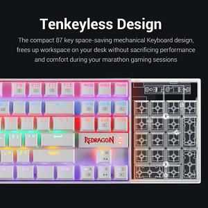 Redragon K552 KUMARA Rainbow Wired Mechanical Gaming Keyboard – Red Switch - White  for sale in Egypt from Games2Egypt