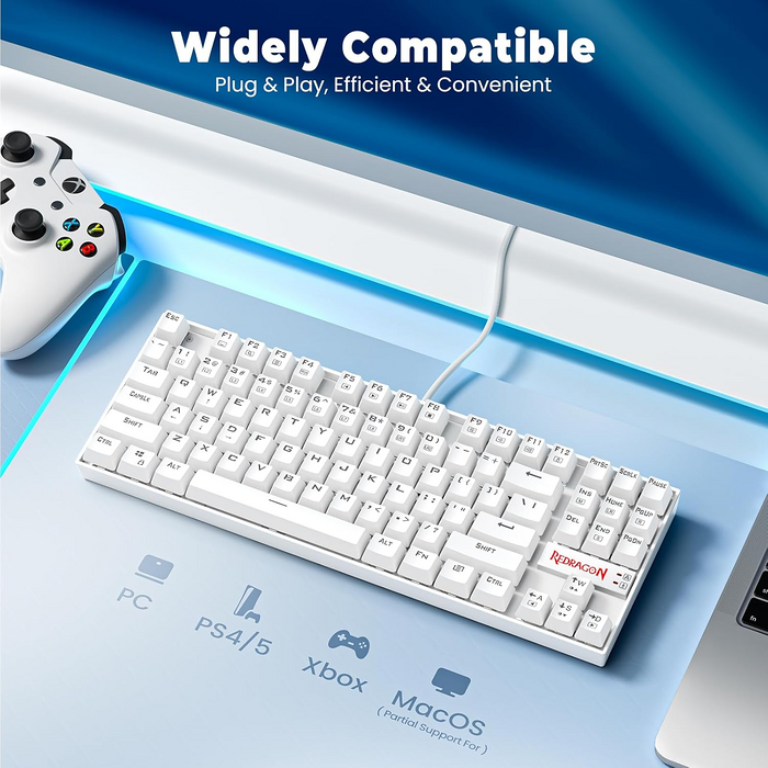 Redragon K552 KUMARA Rainbow Wired Mechanical Gaming Keyboard – Red Switch - White  for sale in Egypt from Games2Egypt