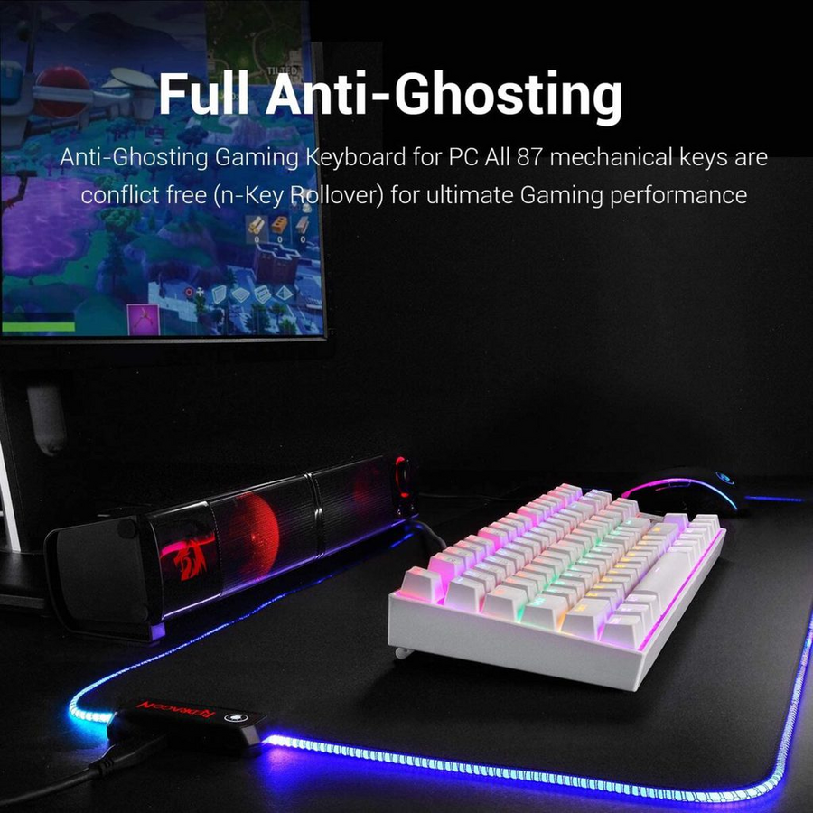 Redragon K552 KUMARA Rainbow Wired Mechanical Gaming Keyboard – Red Switch - White – image 5